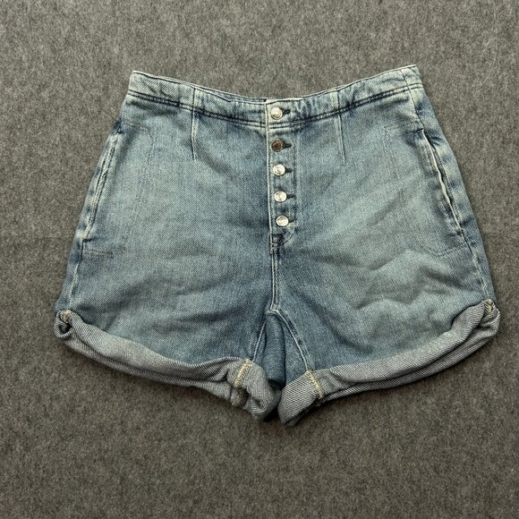Free People We The Free Osaka Relaxed Shorts Women's Size 28 Button Front Denim - Picture 1 of 10